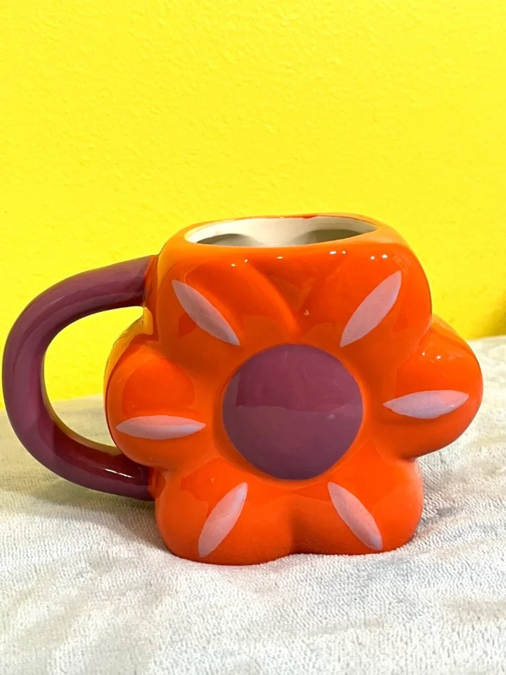 New Daisy Mug 14.2 oz Orange Floral Shape Mug, Planter I Room Essentials Target